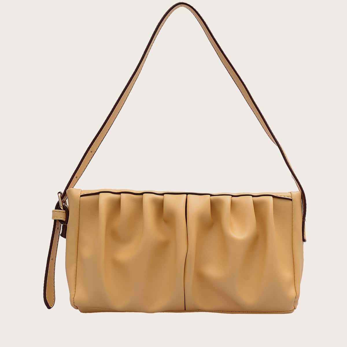 

Minimalist Ruched Tote Bag, Yellow