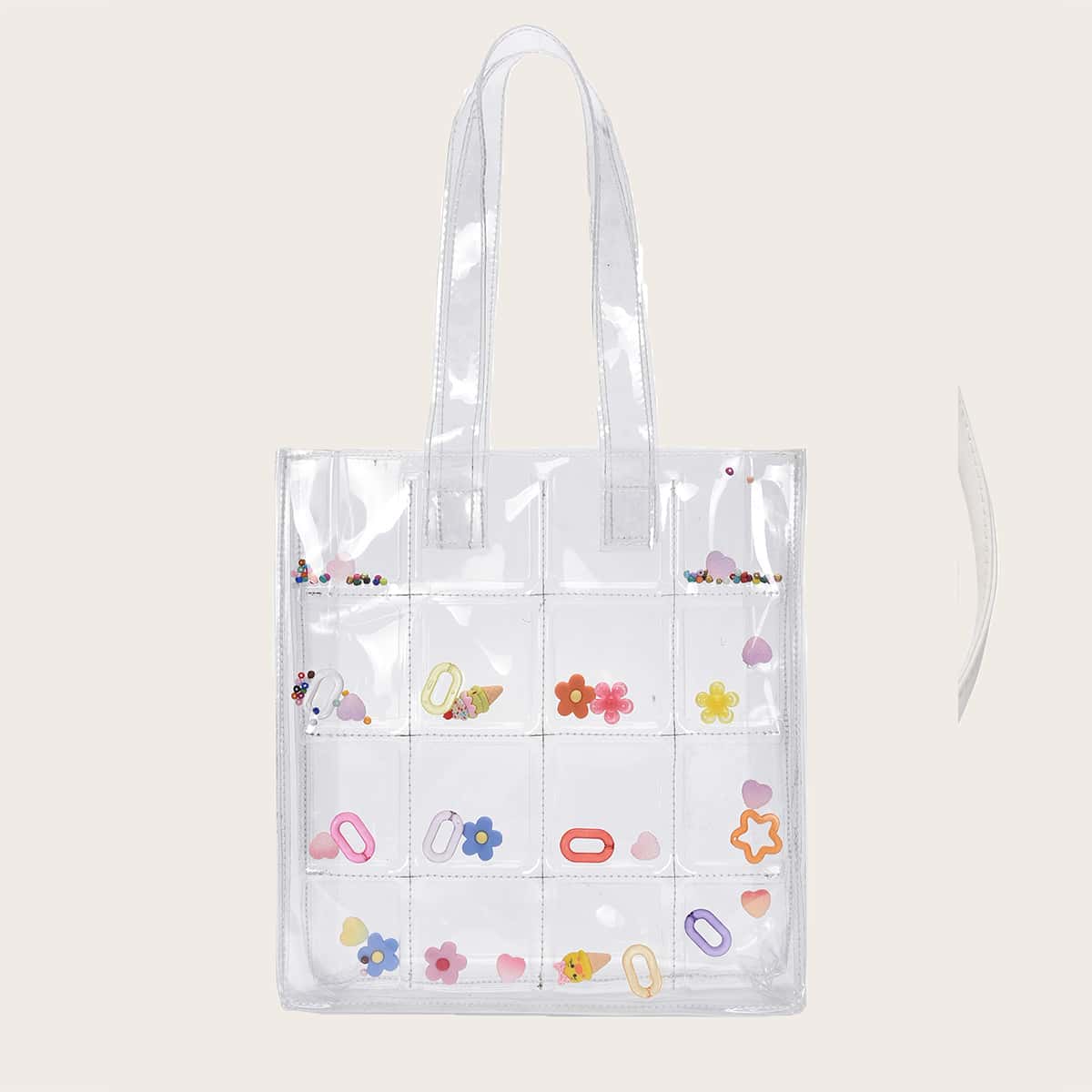 

Clear Ice Cream Decor Tote Bag, White