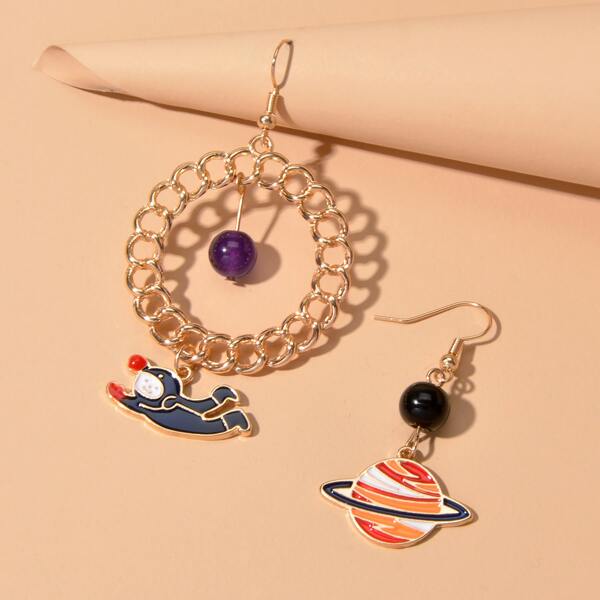 

Space Detail Drop Earrings, Multicolor