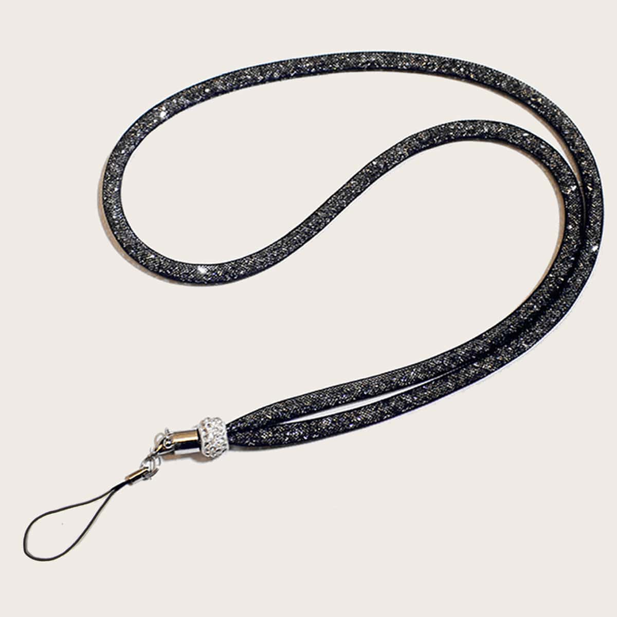 

Glitter Phone Lanyard, Black