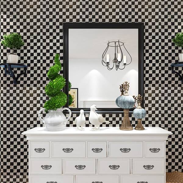 

Plaid Pattern Wall Sticker, Black and white