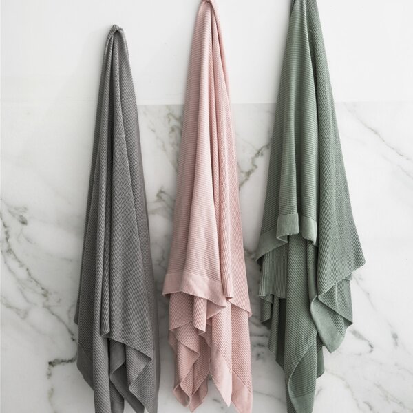 

1pc Solid Knitted Blanket, Multicolor