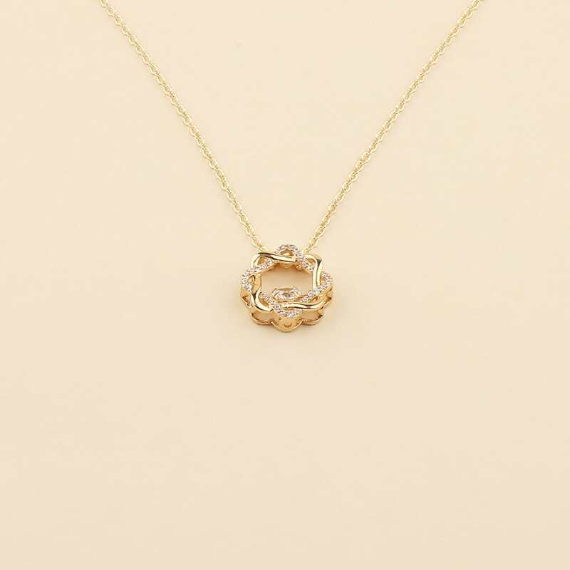 

Eight-pointed Star Charm Necklace, Gold