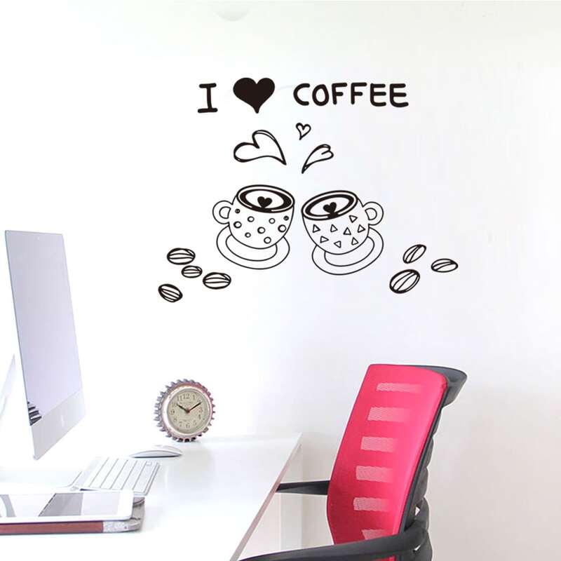 

Coffee Pattern Wall Sticker, Black