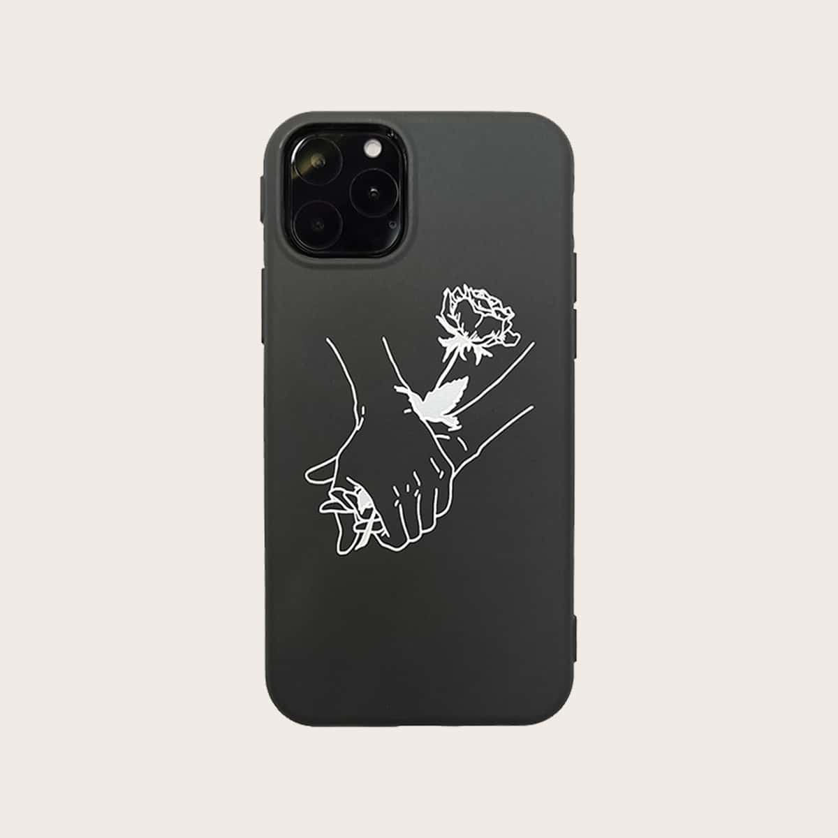 

Hand Print iPhone Case, Black