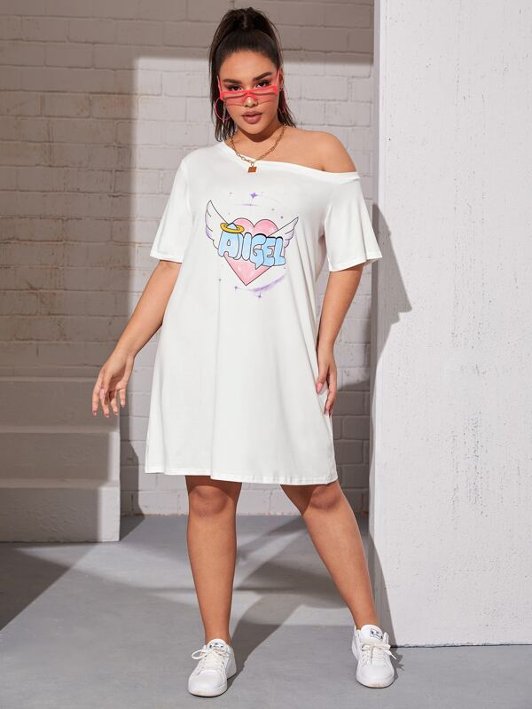 plus size graphic shirt dress
