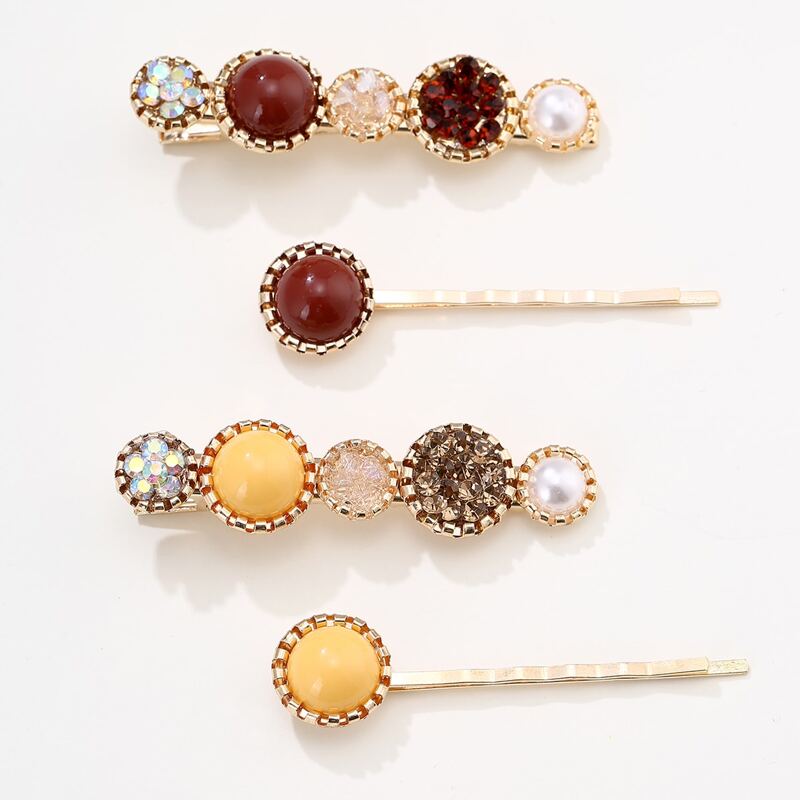 

4pcs Rhinestone Hair Clip, Multicolor
