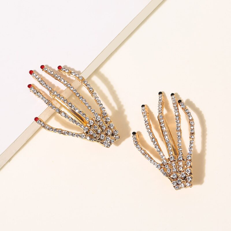 

Rhinestone Hand Hair Clip, Silver
