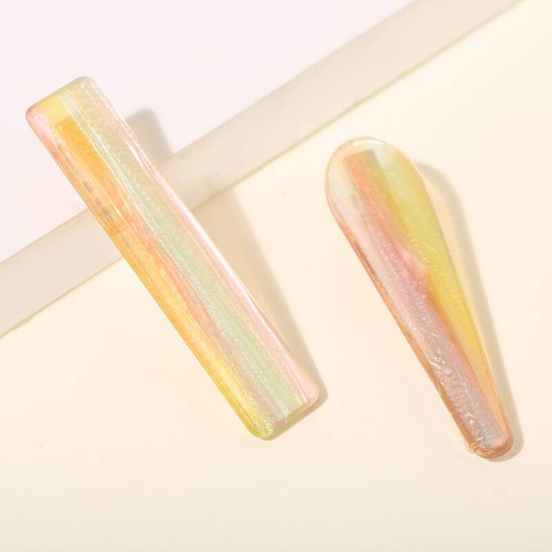 

2pcs Color Block Hair Clip, Multicolor