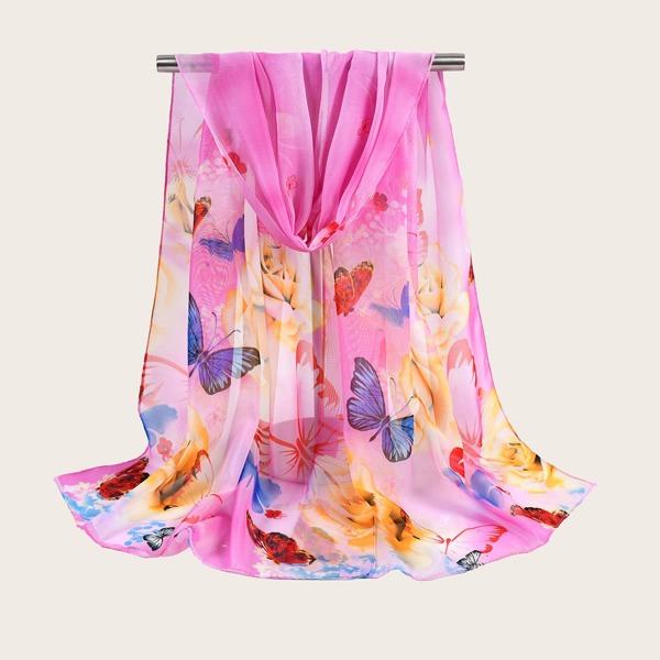 

Butterfly Pattern Scarf, Multicolor