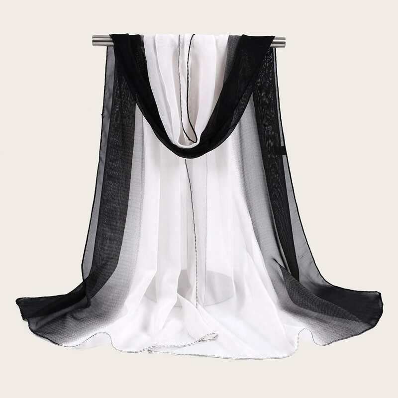 

Color Block Scarf, Black and white