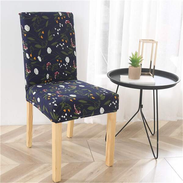 

Floral Pattern Stretchy Chair Cover, Navy
