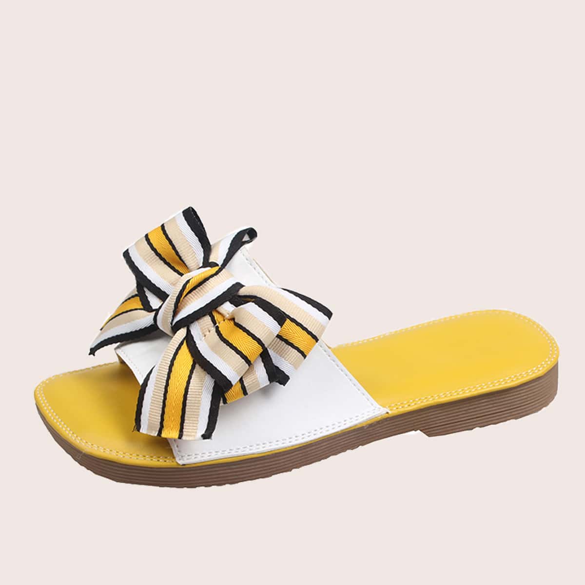 

Bow Decor Striped Sliders, Multicolor