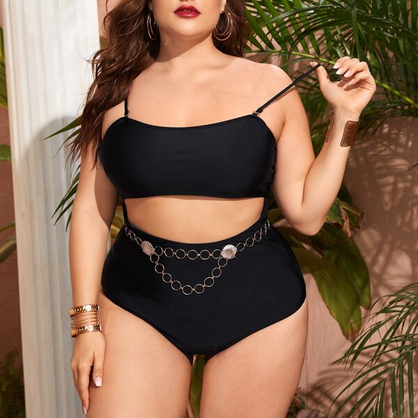 

Plus Cut-out One Piece Swimsuit, Black