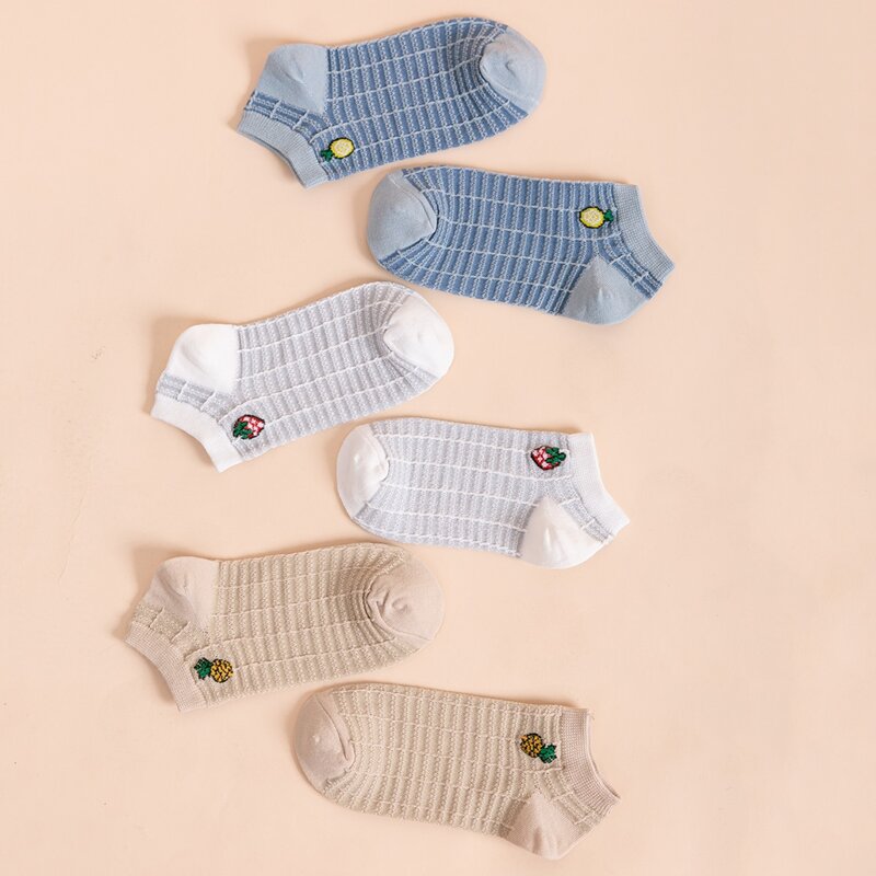 

3pairs Fruit Pattern Socks, Multicolor