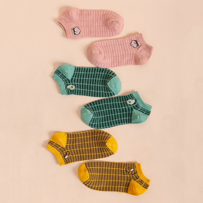 

3pairs Fruit Pattern Socks, Multicolor