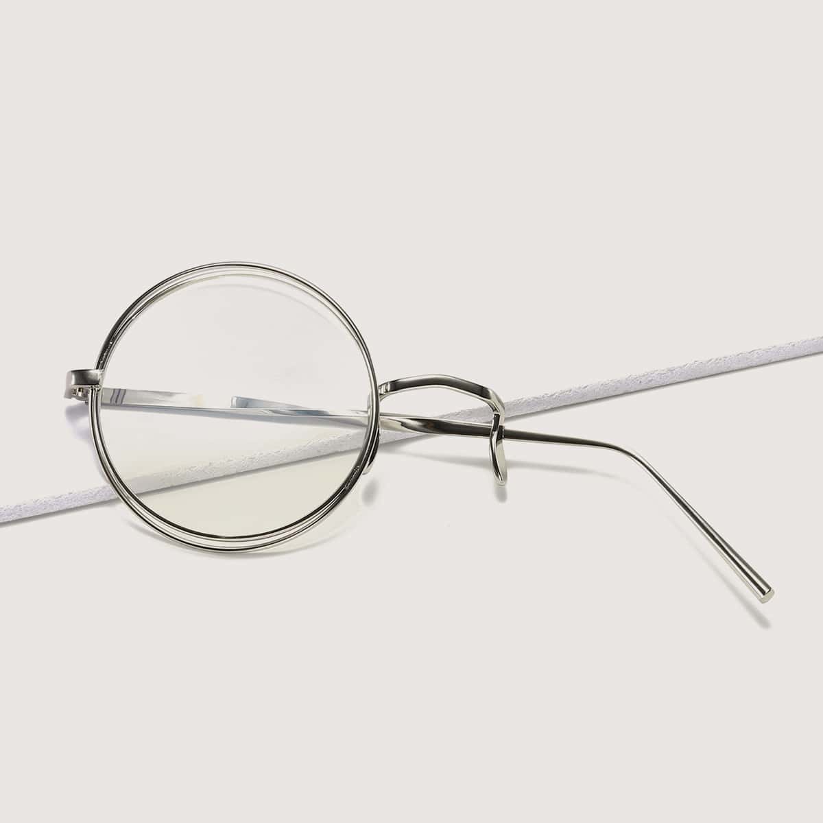 

Unilateral Metal Frame Glasses, Silver