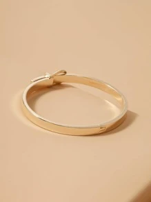 Simple Metal Bangle - Yellow Gold - View 4