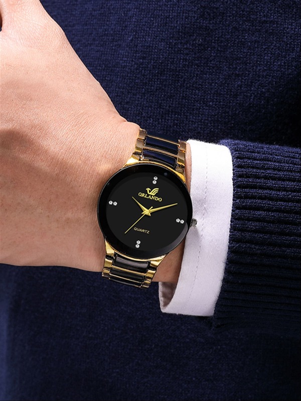 Men Rhinestone Quartz Watch SHEIN USA