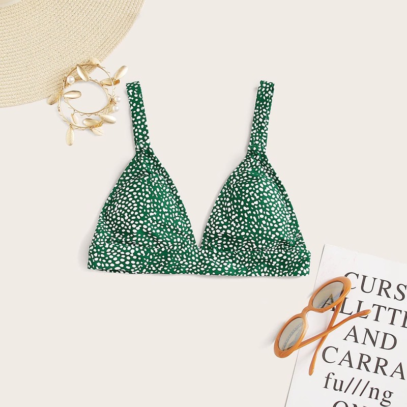 

Dalmatian Triangle Bikini Top, Green