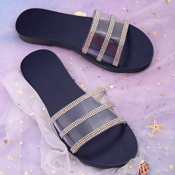 

Rhinestone Detail Clear Sliders