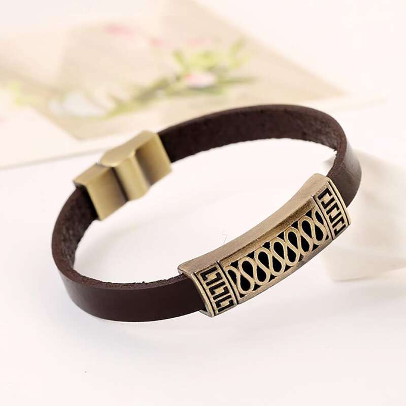

Guys PU Leather Bracelet, Brown