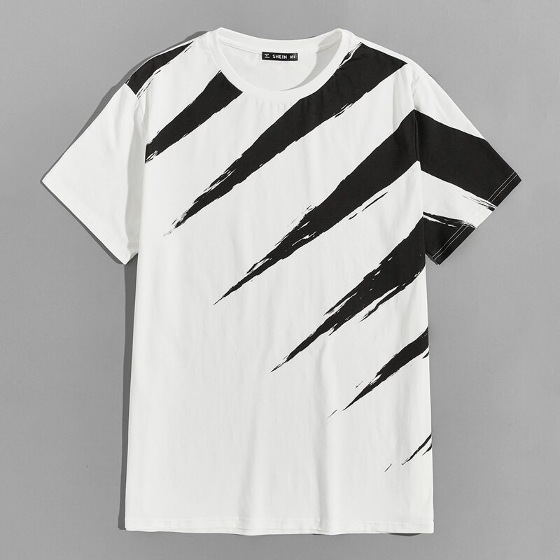 

Guys Striped Print Tee, White