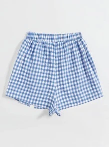 Soleia Buffalo Plaid Split Hem Skort