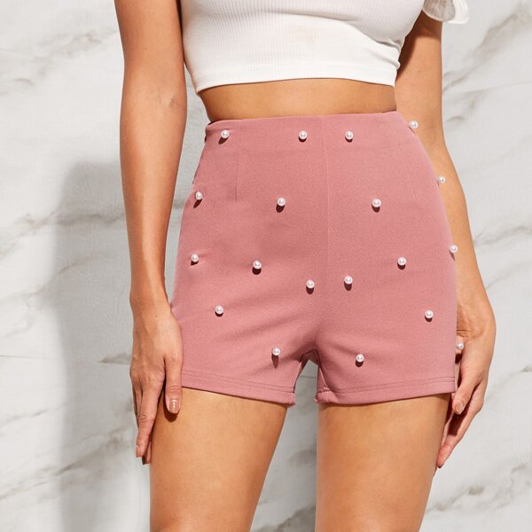 

Peals Detail Solid Shorts, Dusty pink