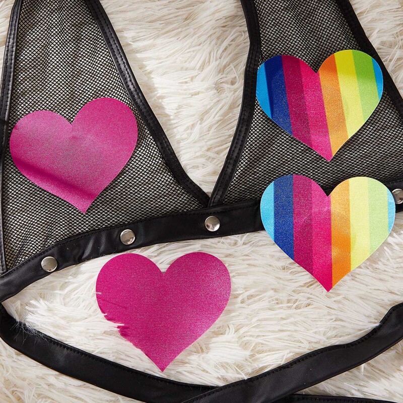 

2pairs Heart Nipple Cover, Multicolor