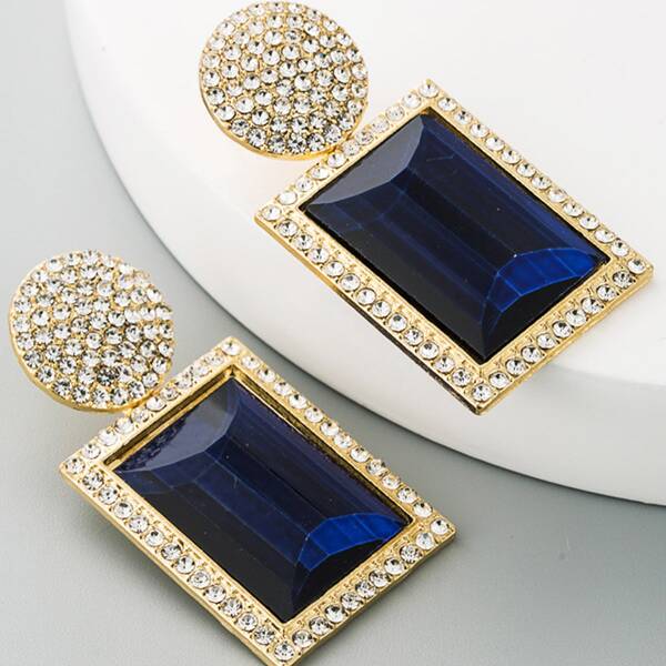 

Серьги-гвоздики со стразами 1 пара, Многоцветный