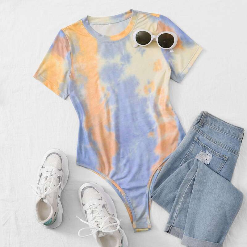 

Tie Dye Tee Bodysuit, Multicolor
