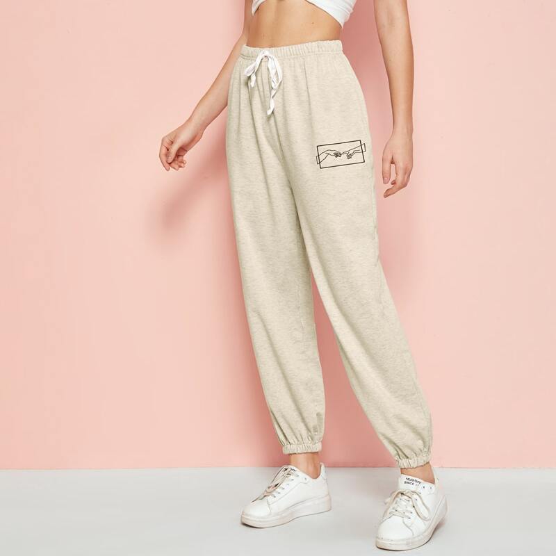 

Gesture Graphic Joggers, Light grey