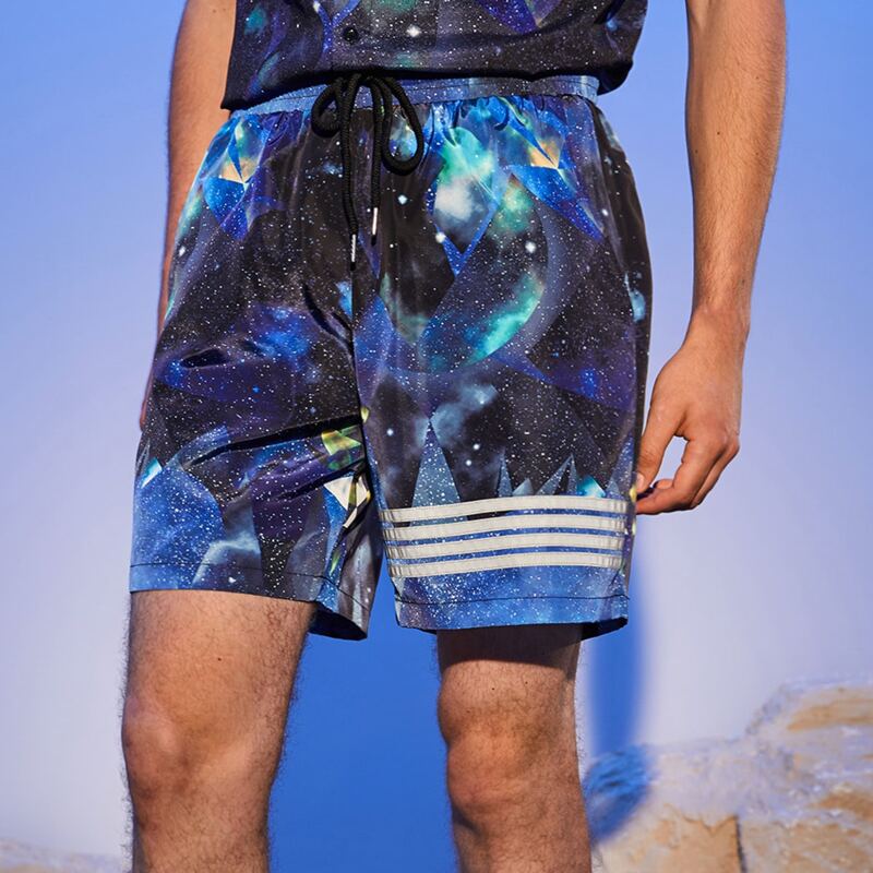 

Guys Reflective Tape Galaxy Wind Shorts, Multicolor