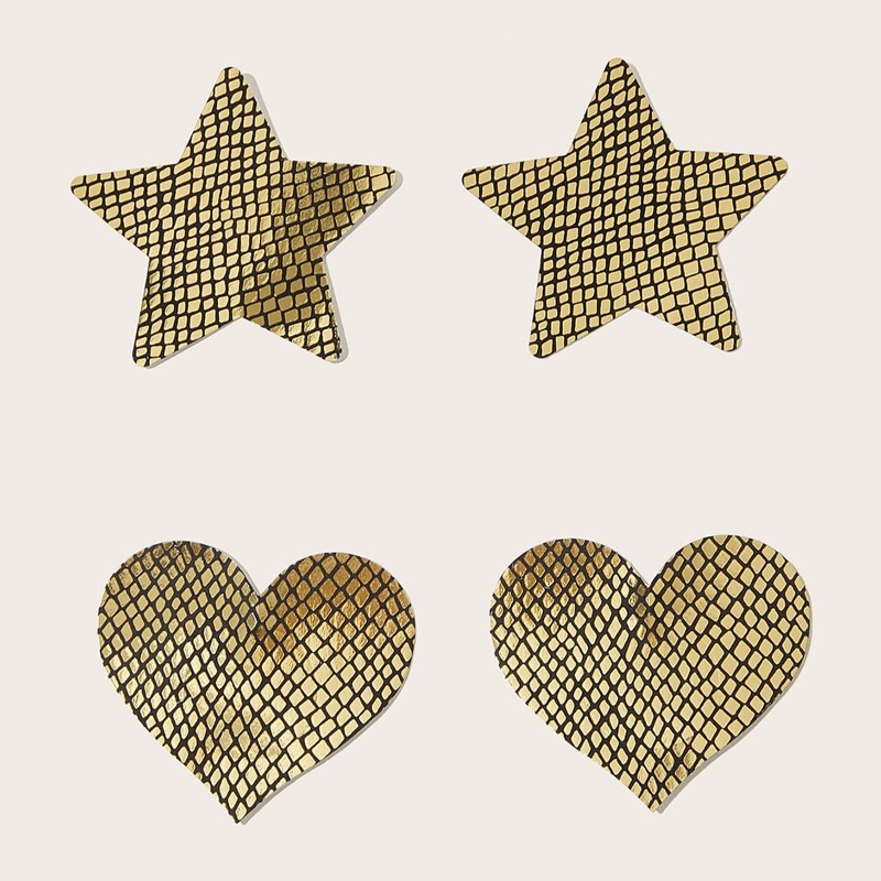 

2pairs Croc Metallic Nipple Cover, Gold
