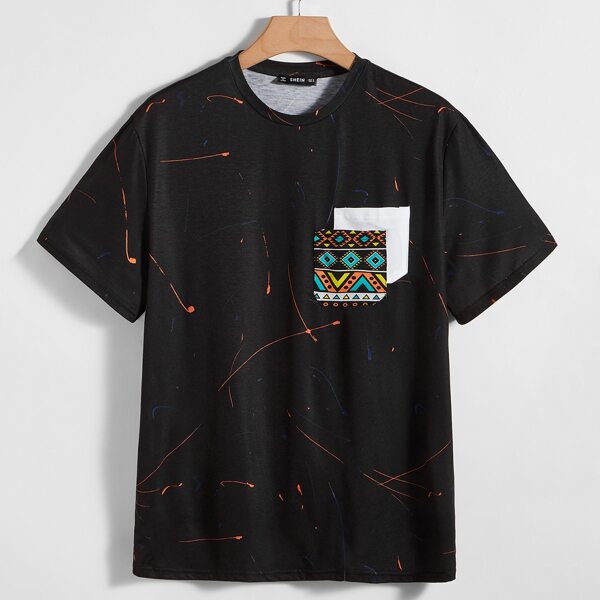 

Men Pocket Patched Tee, Black