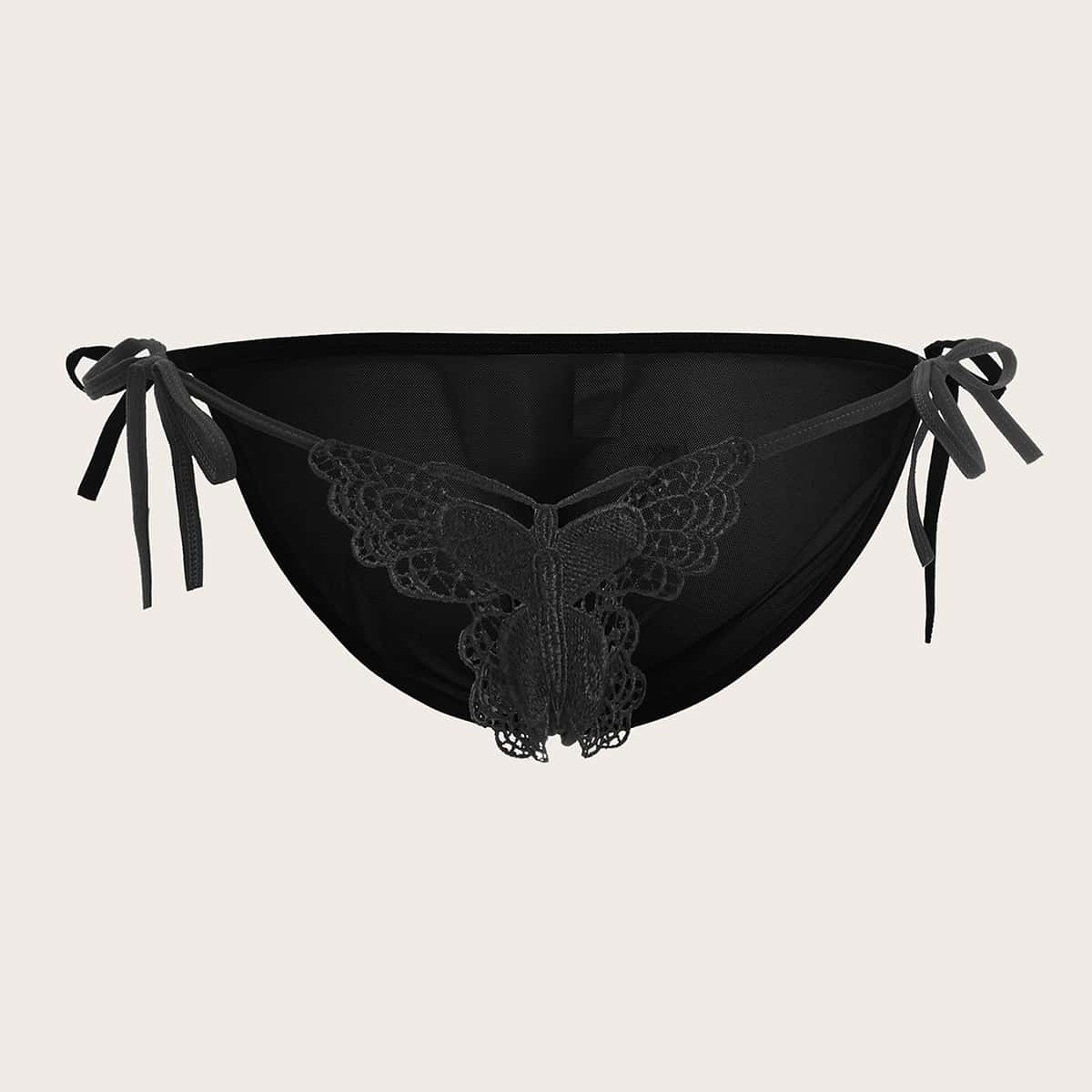 

Butterfly Tie Side Panty, Black