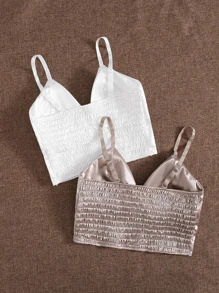 2 Packs Satin Longline Bra Set, Lingerie - Multicolor - View 2