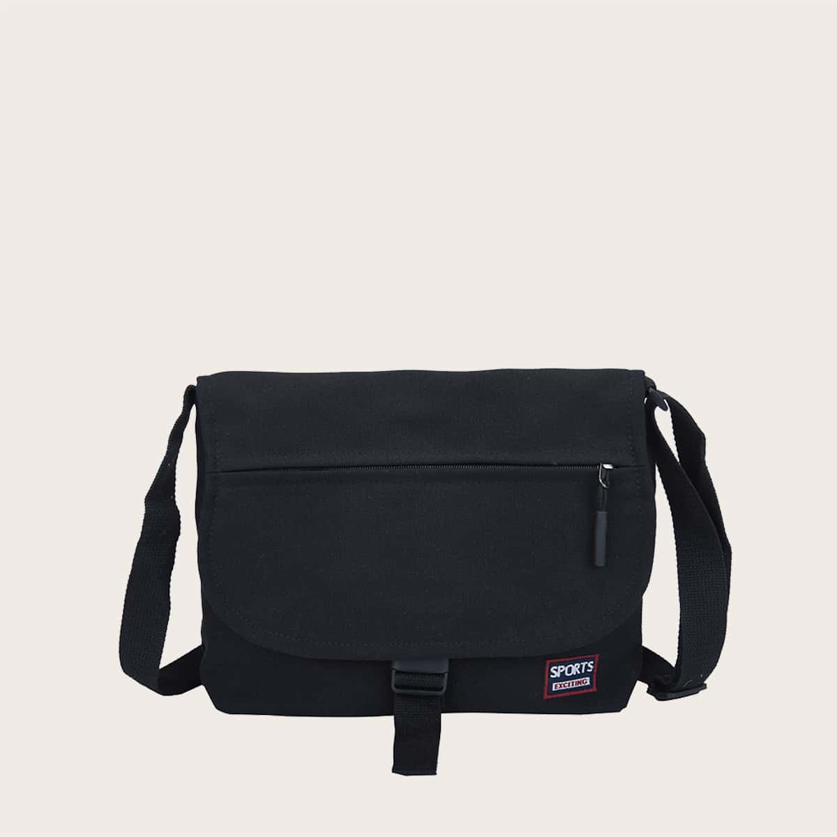 

Guys Zip Front Crossbody Bag, Black