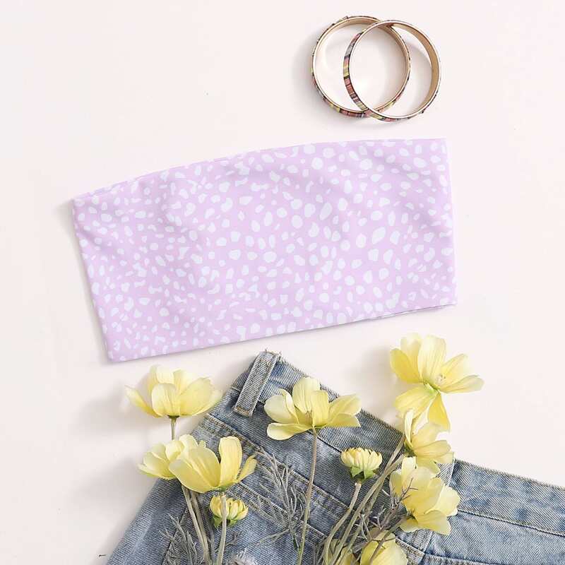 

Dalmatian Bandeau Bikini Top, Purple