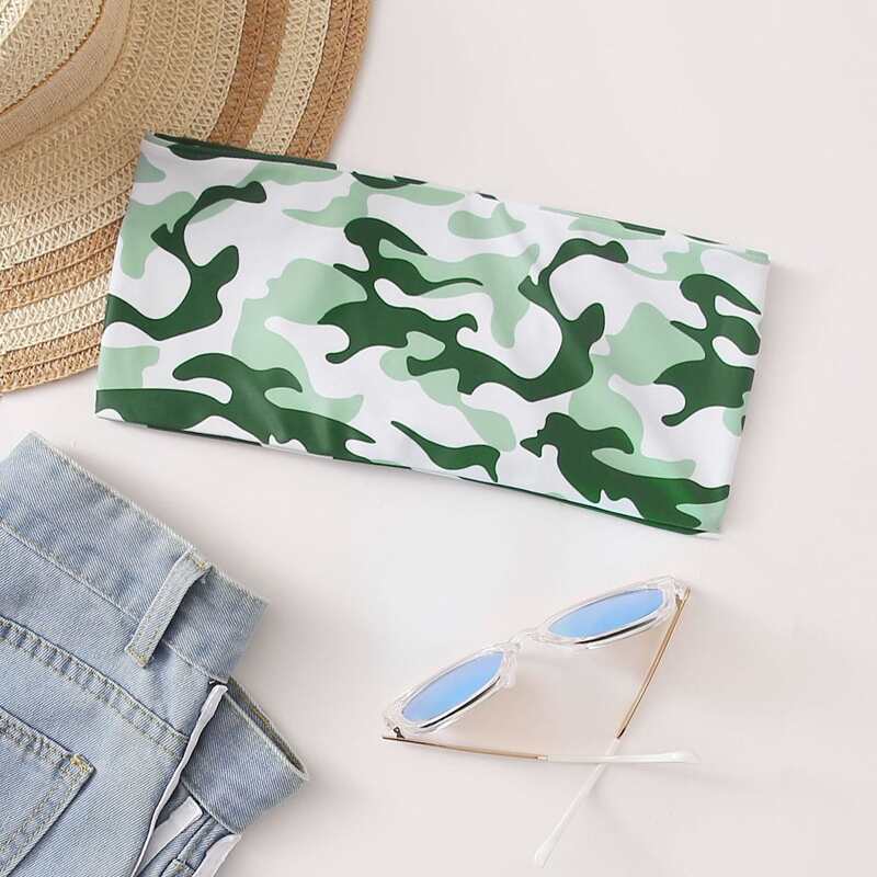 

Camo Bandeau Bikini Top, Multicolor