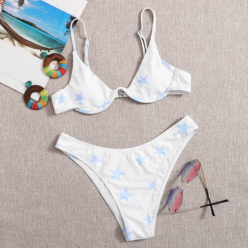 

Star Push Up Bikini Swimsuit, White