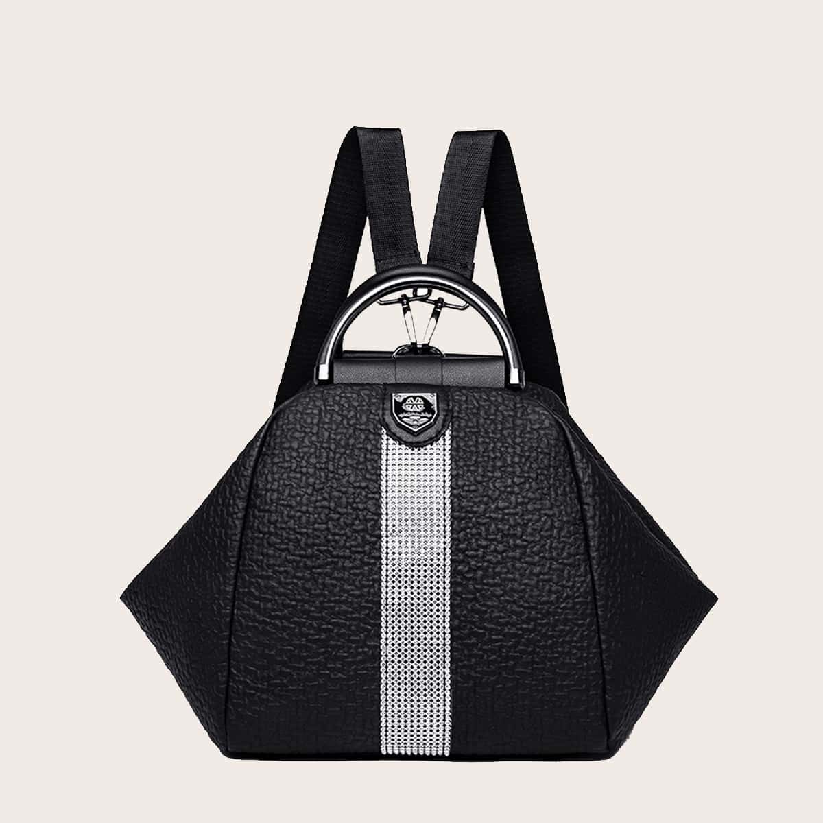 

Multifunction Textured Backpack, Black