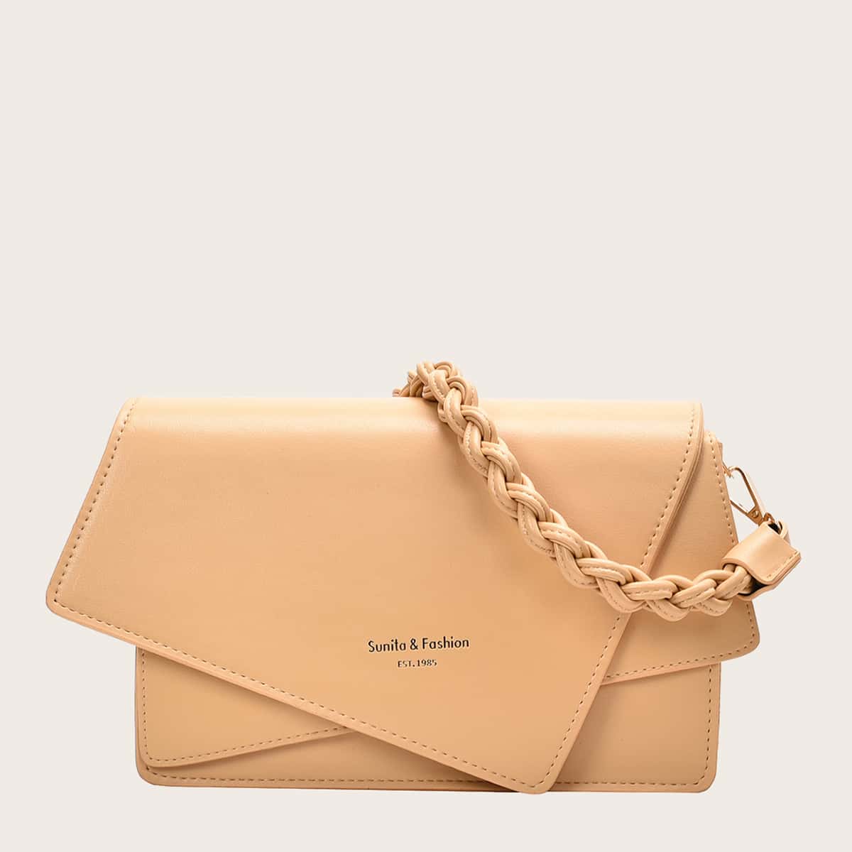 

Letter Graphic Flap Tote Bag, Yellow