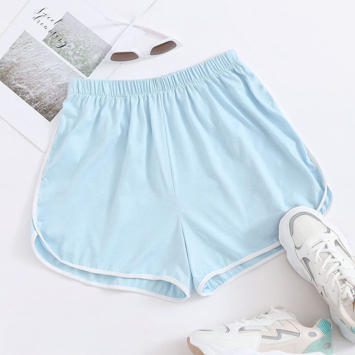 

Blue Track Shorts, Baby blue