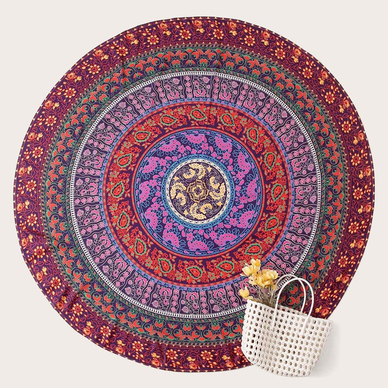 

Tribal Round Beach Blanket, Multicolor