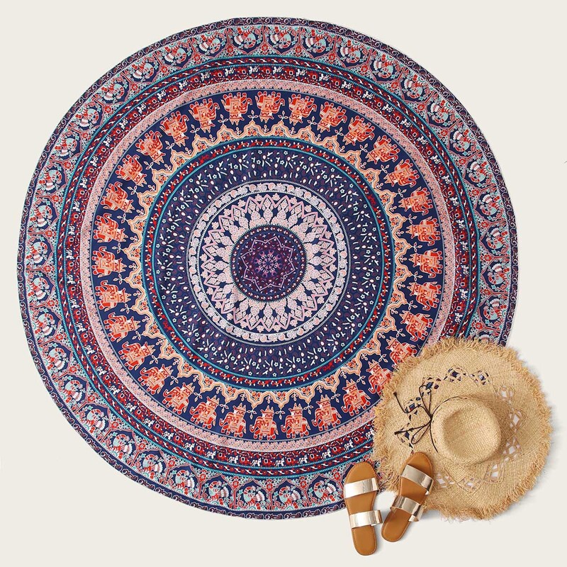 

Tribal Round Beach Blanket, Multicolor