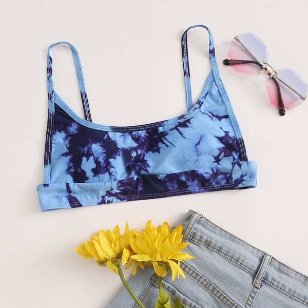 

Tie Dye Bikini Top, Blue