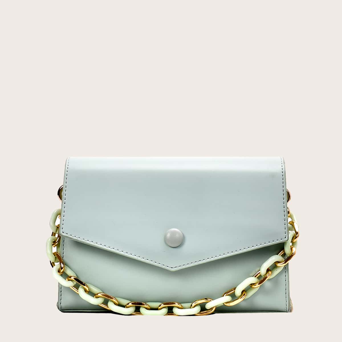 

Chain Handle Satchel Bag, Green