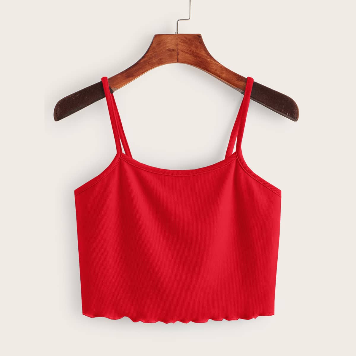 

Red Ribbed Crop Cami